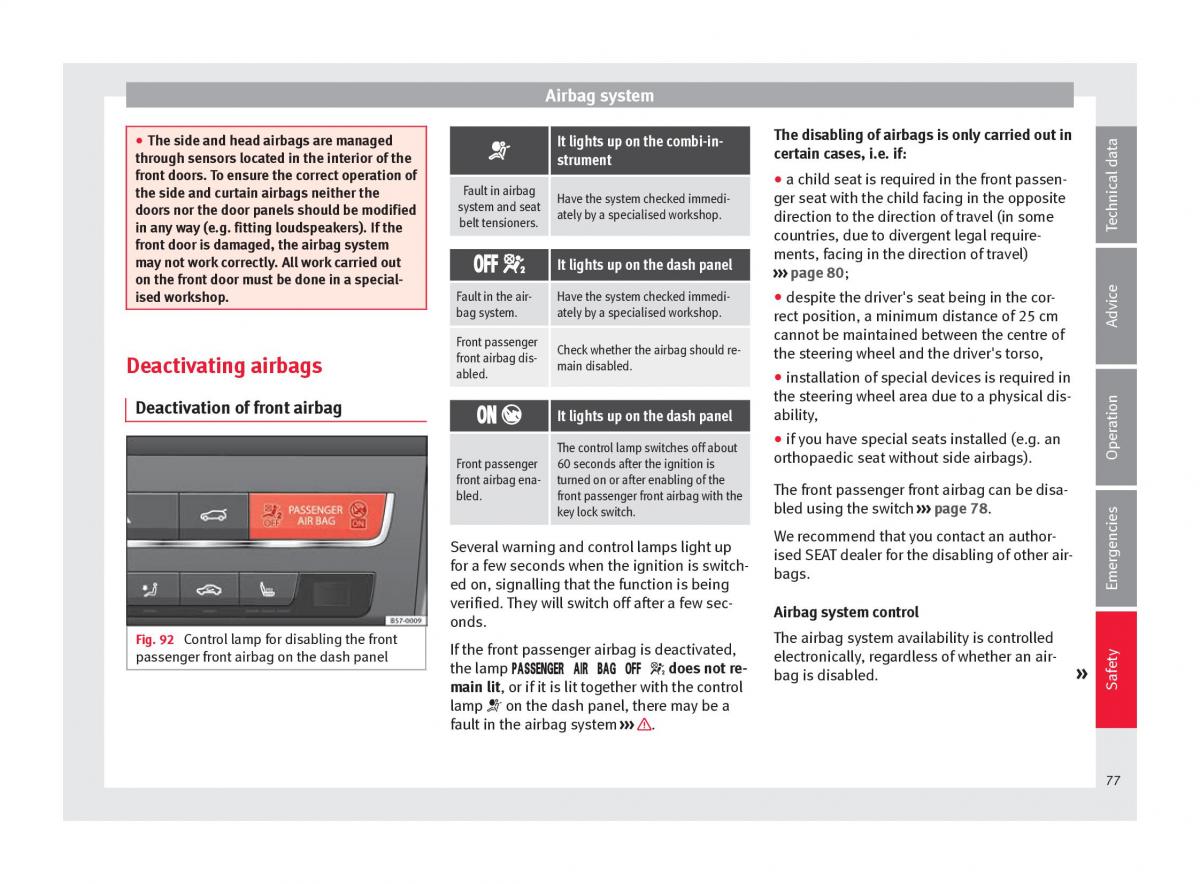 Seat Ateca owners manual / page 79