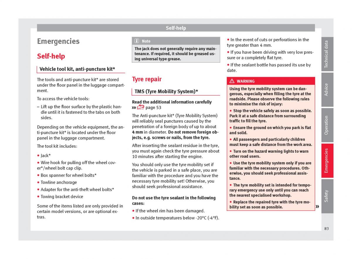 Seat Ateca owners manual / page 85