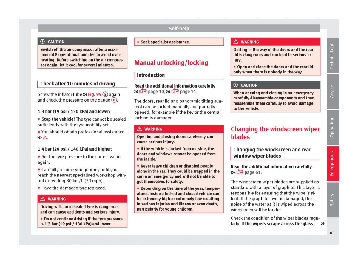 Seat Ateca owners manual / page 87