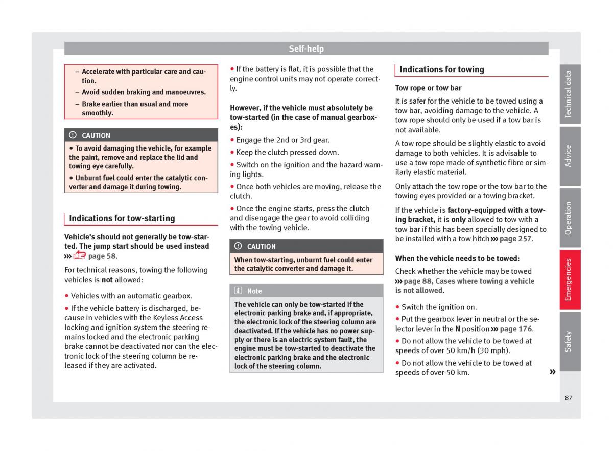 Seat Ateca owners manual / page 89