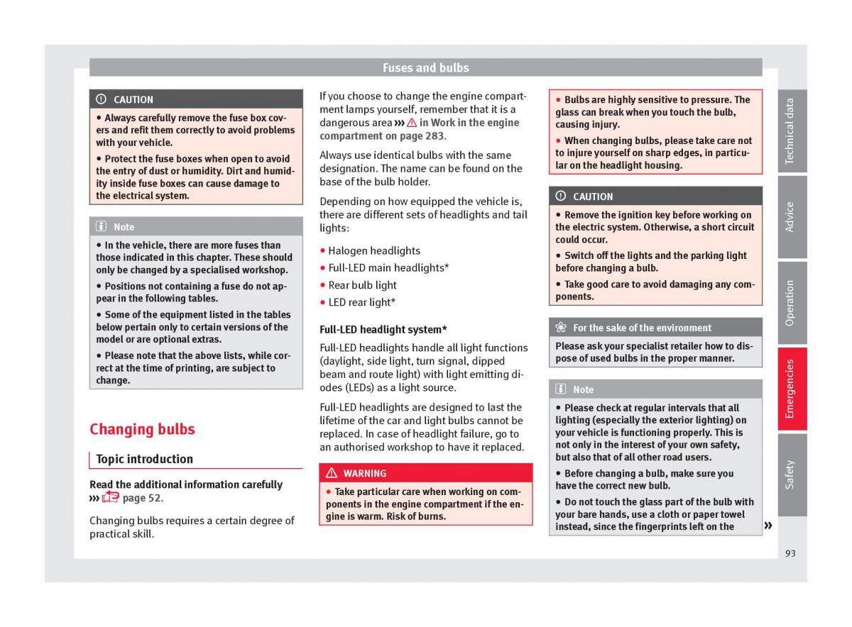 Seat Ateca owners manual / page 95