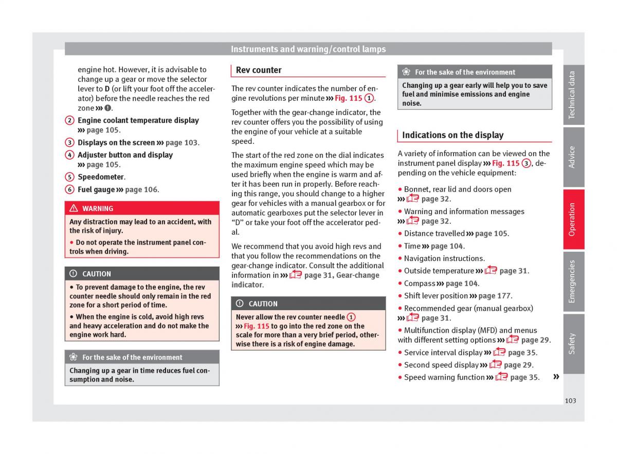 Seat Ateca owners manual / page 105