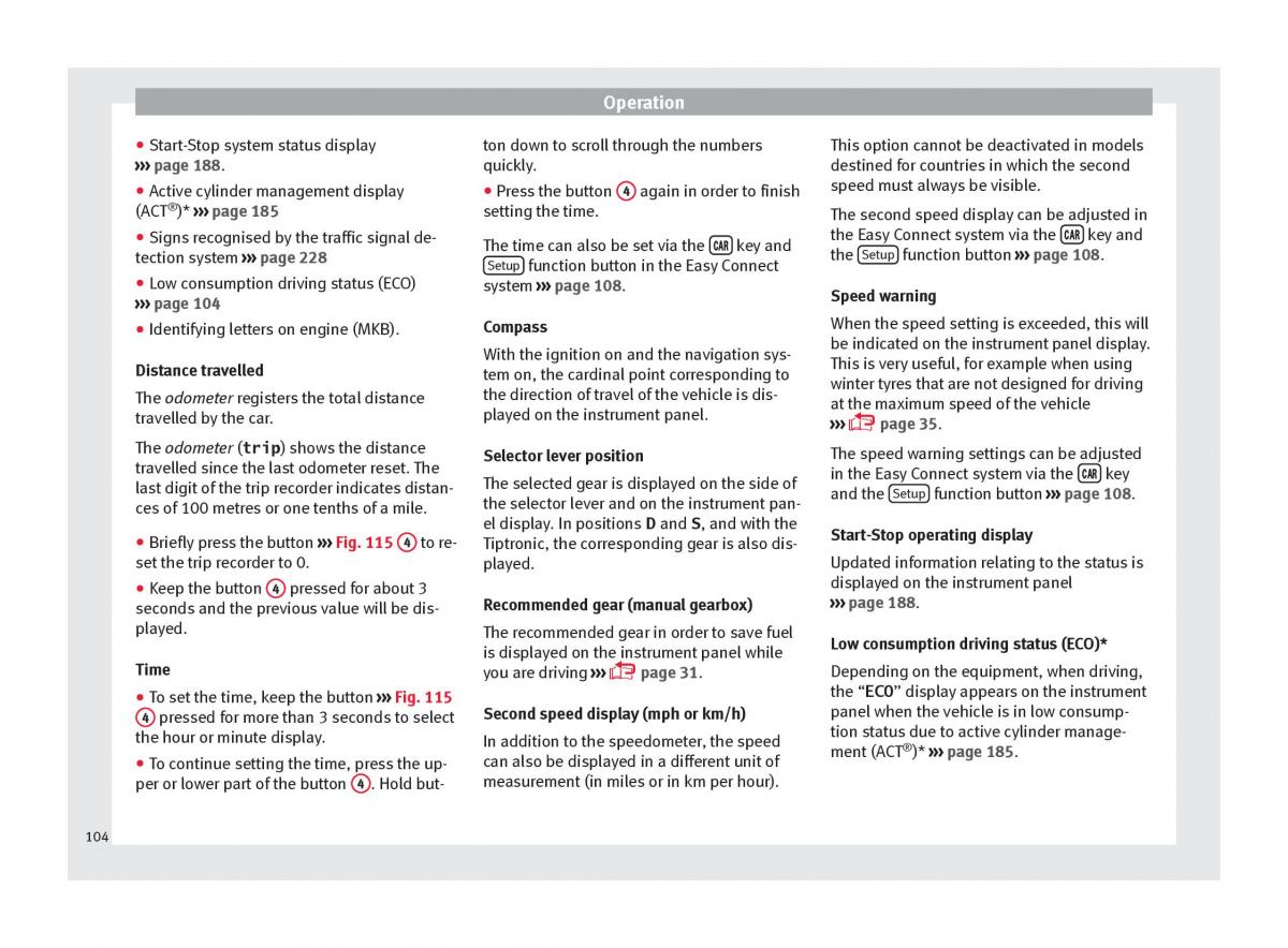 Seat Ateca owners manual / page 106