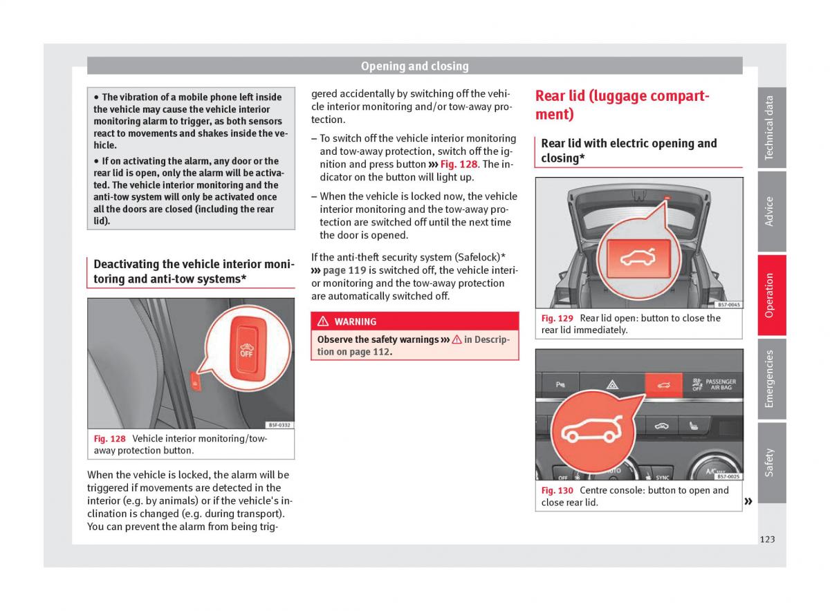 Seat Ateca owners manual / page 125