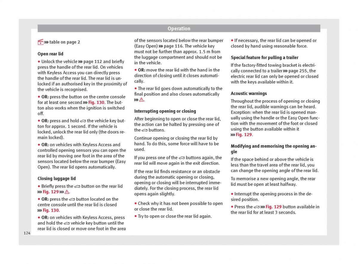 Seat Ateca owners manual / page 126