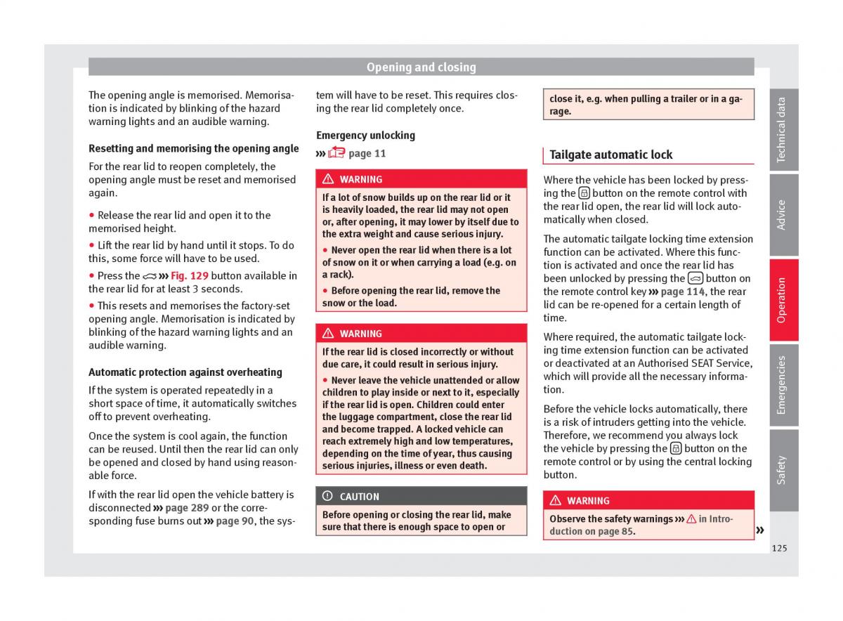 Seat Ateca owners manual / page 127