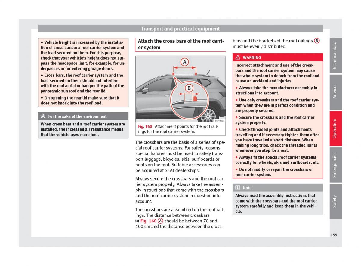 Seat Ateca owners manual / page 157