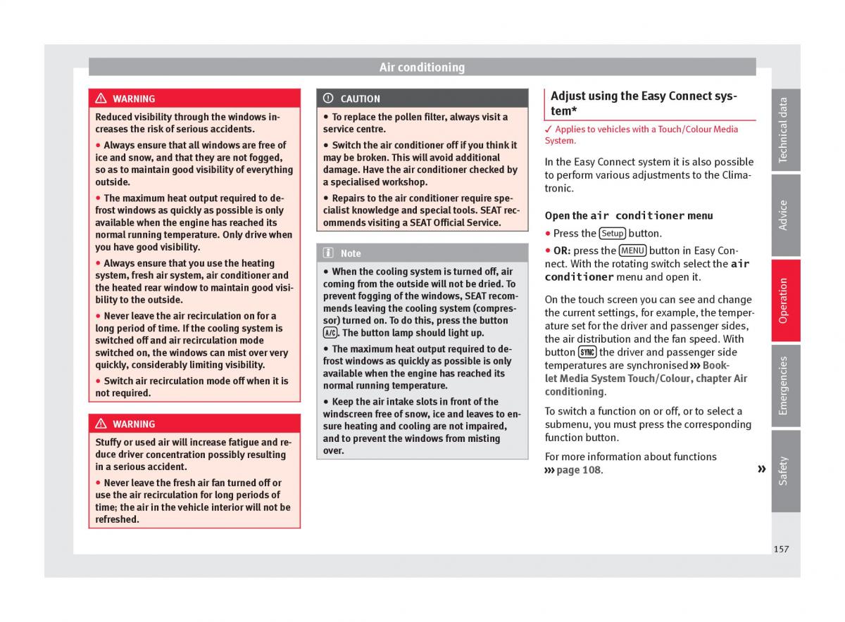 Seat Ateca owners manual / page 159