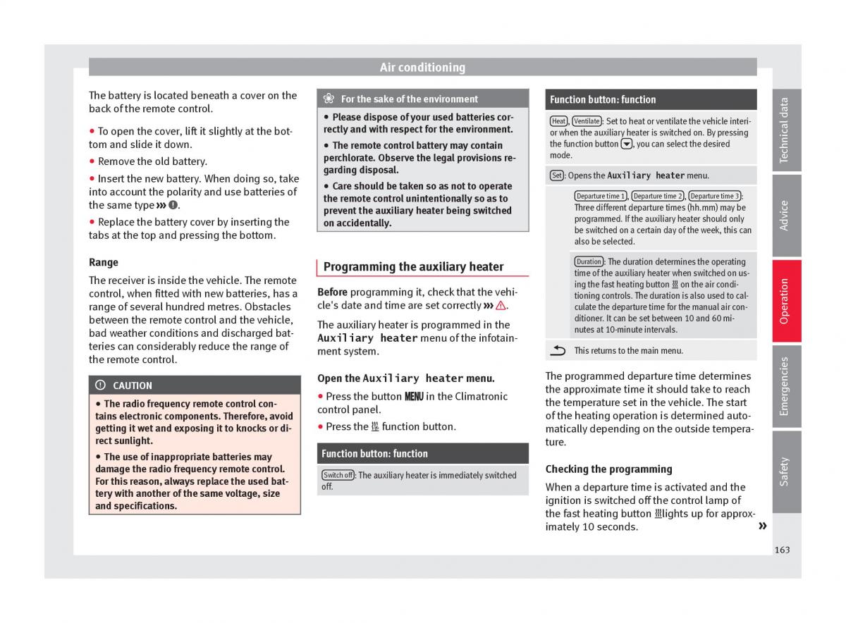 Seat Ateca owners manual / page 165