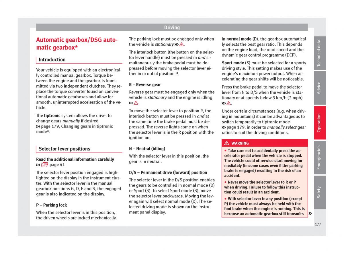 Seat Ateca owners manual / page 179