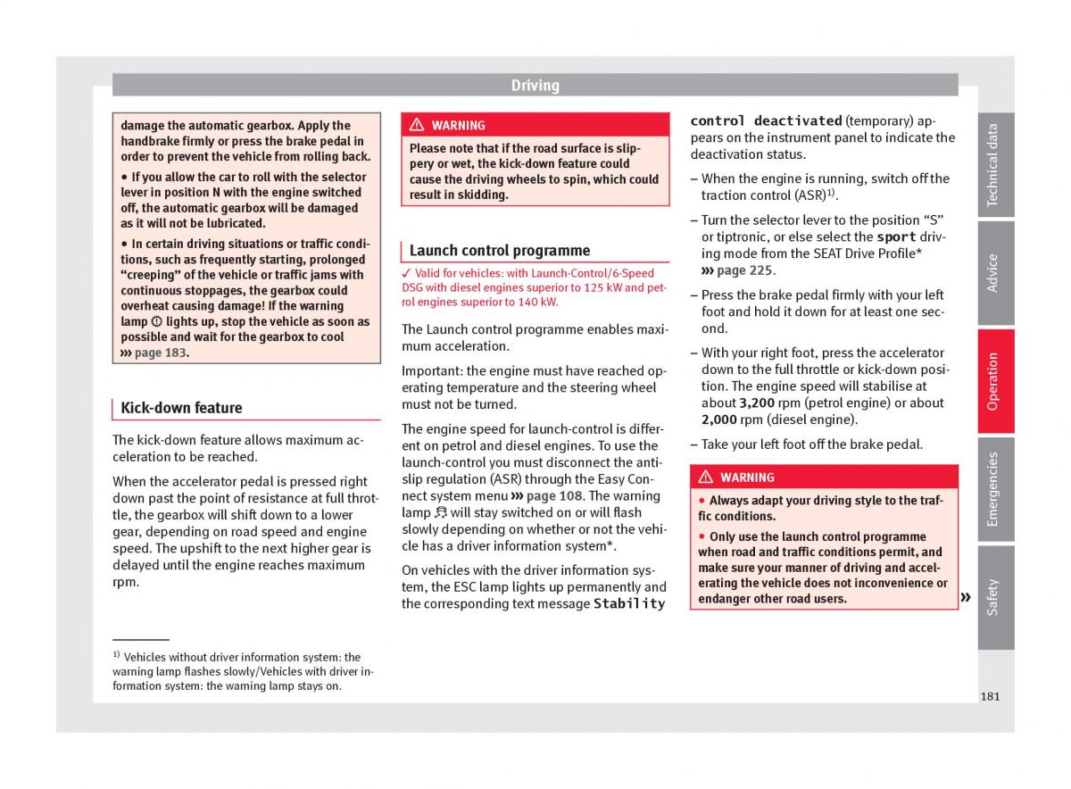 Seat Ateca owners manual / page 183