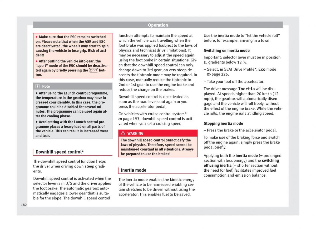 Seat Ateca owners manual / page 184