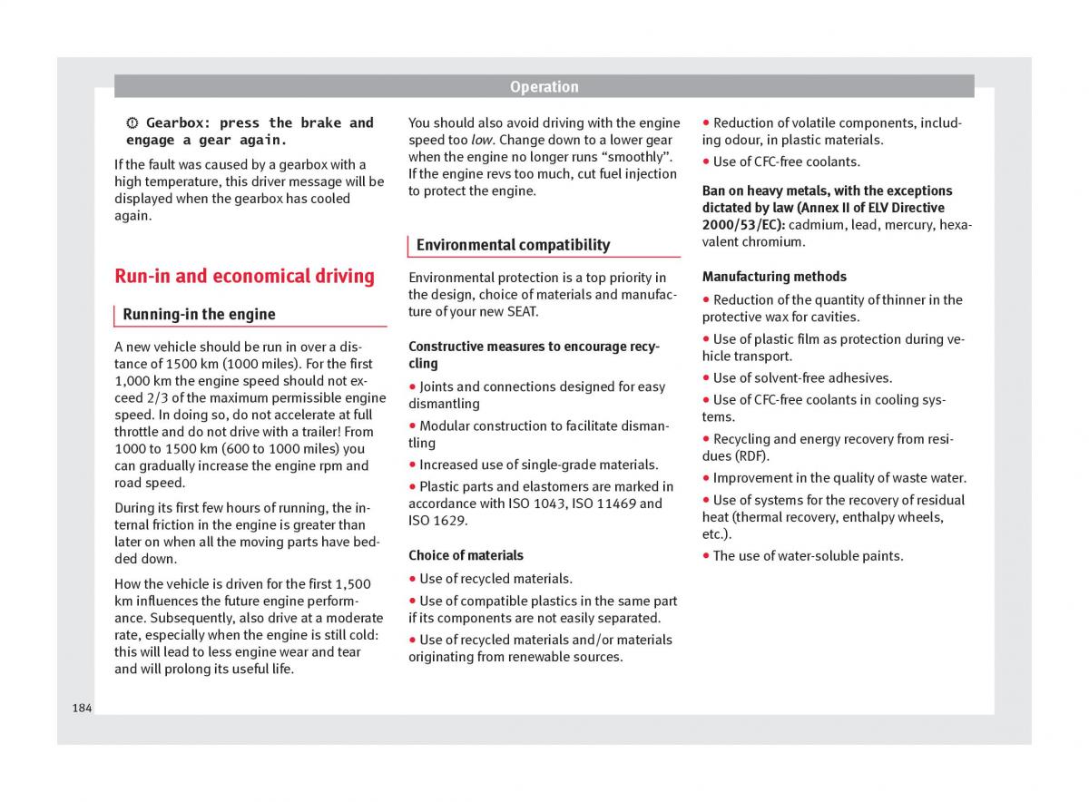 Seat Ateca owners manual / page 186