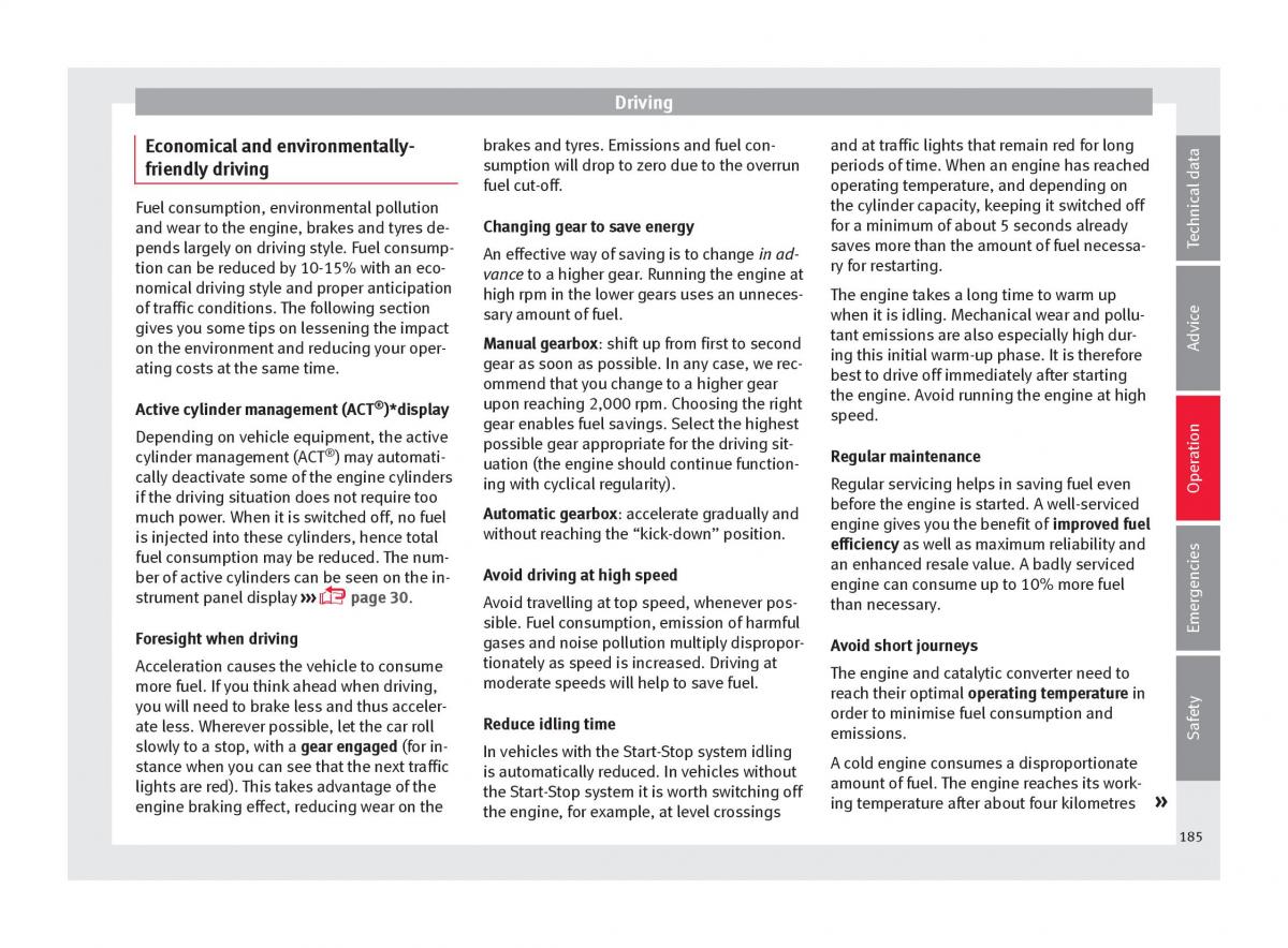 Seat Ateca owners manual / page 187