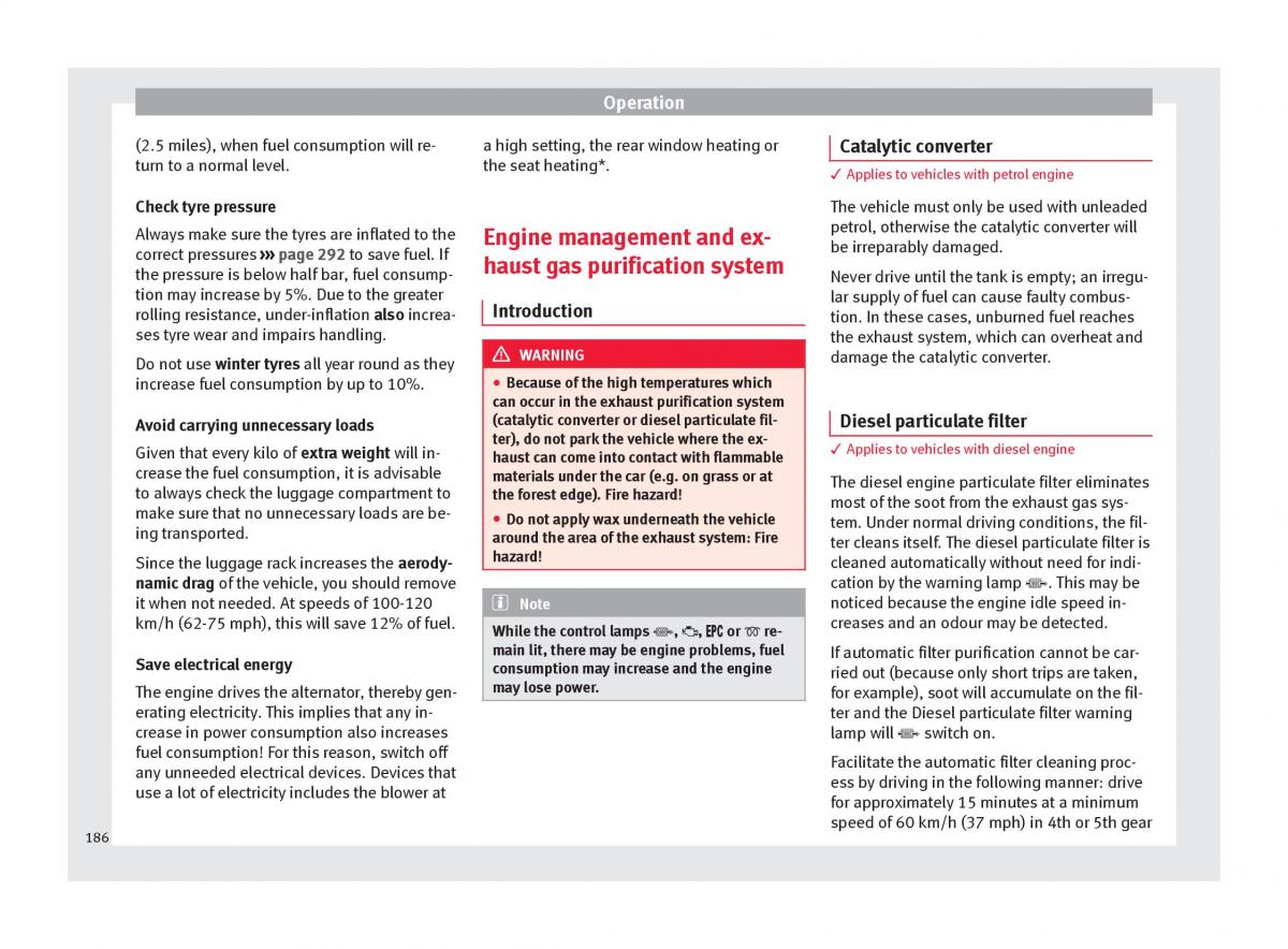 Seat Ateca owners manual / page 188