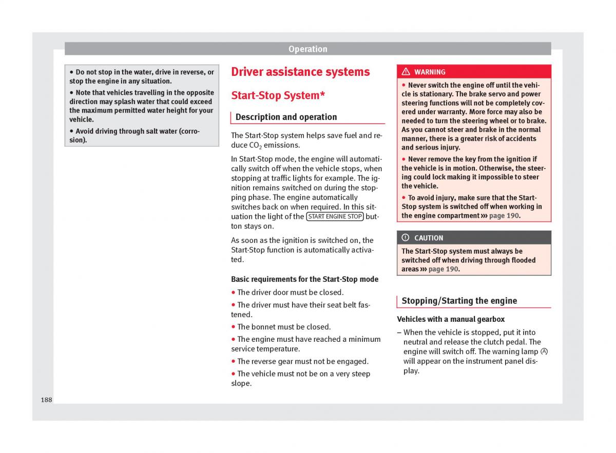 Seat Ateca owners manual / page 190