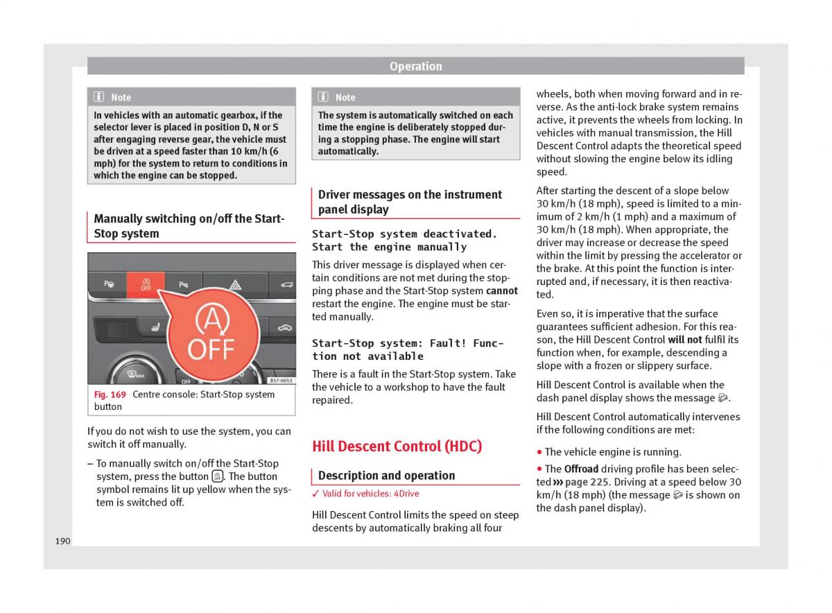 Seat Ateca owners manual / page 192