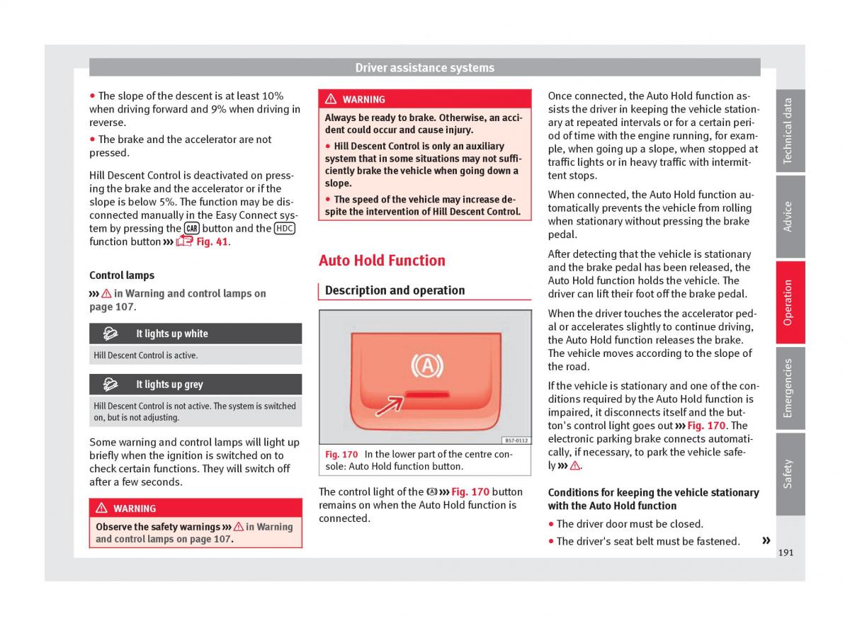 Seat Ateca owners manual / page 193