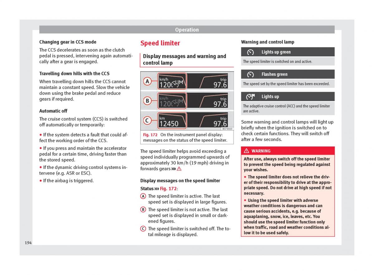 Seat Ateca owners manual / page 196