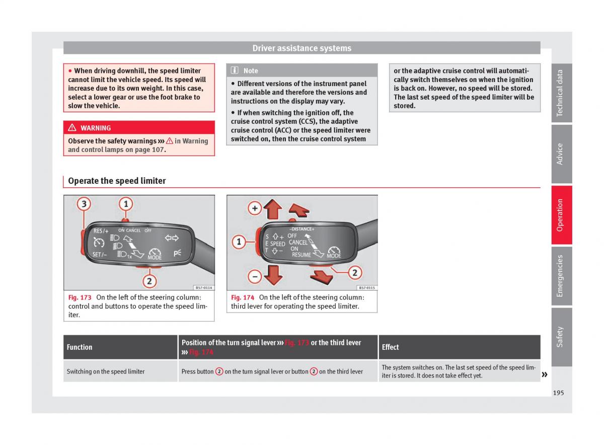 Seat Ateca owners manual / page 197