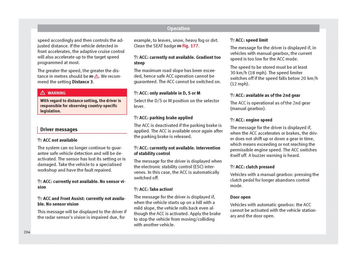 Seat Ateca owners manual / page 206