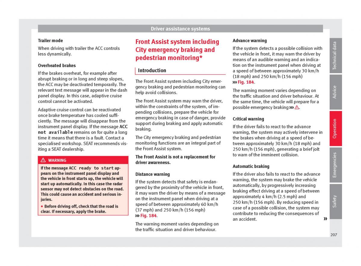 Seat Ateca owners manual / page 209