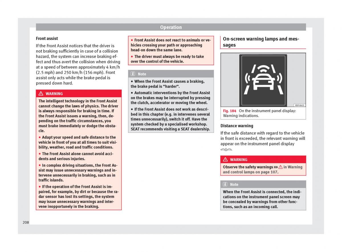 Seat Ateca owners manual / page 210