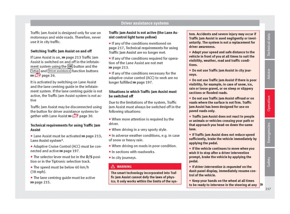 Seat Ateca owners manual / page 219