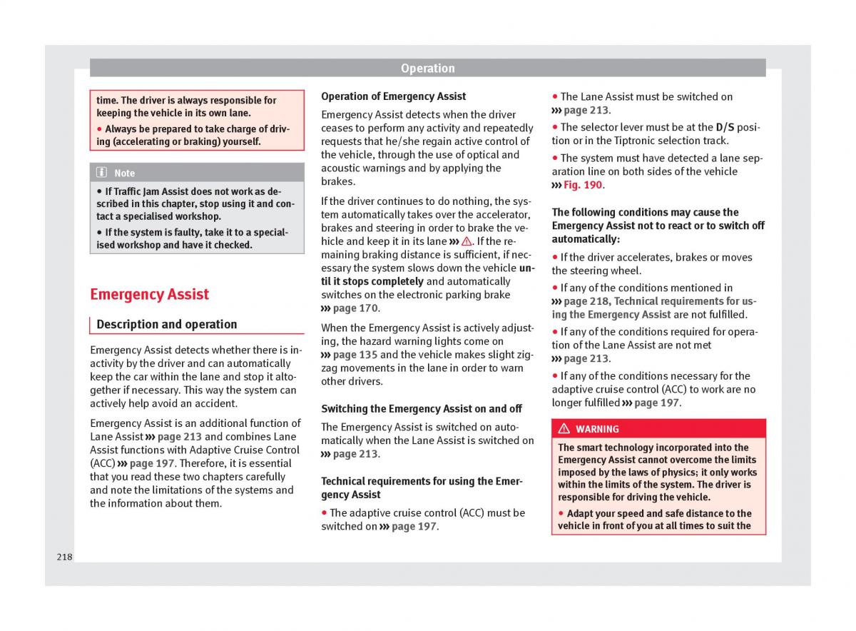 Seat Ateca owners manual / page 220