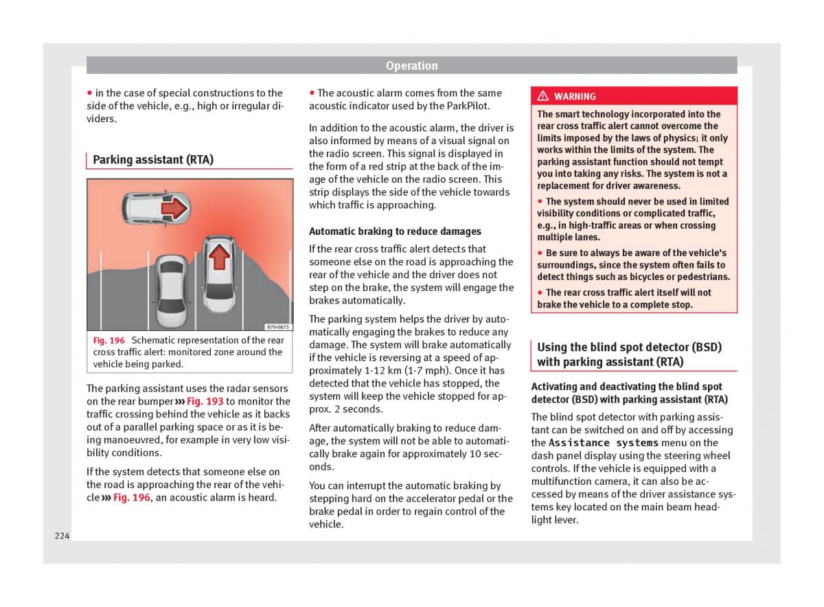 Seat Ateca owners manual / page 226