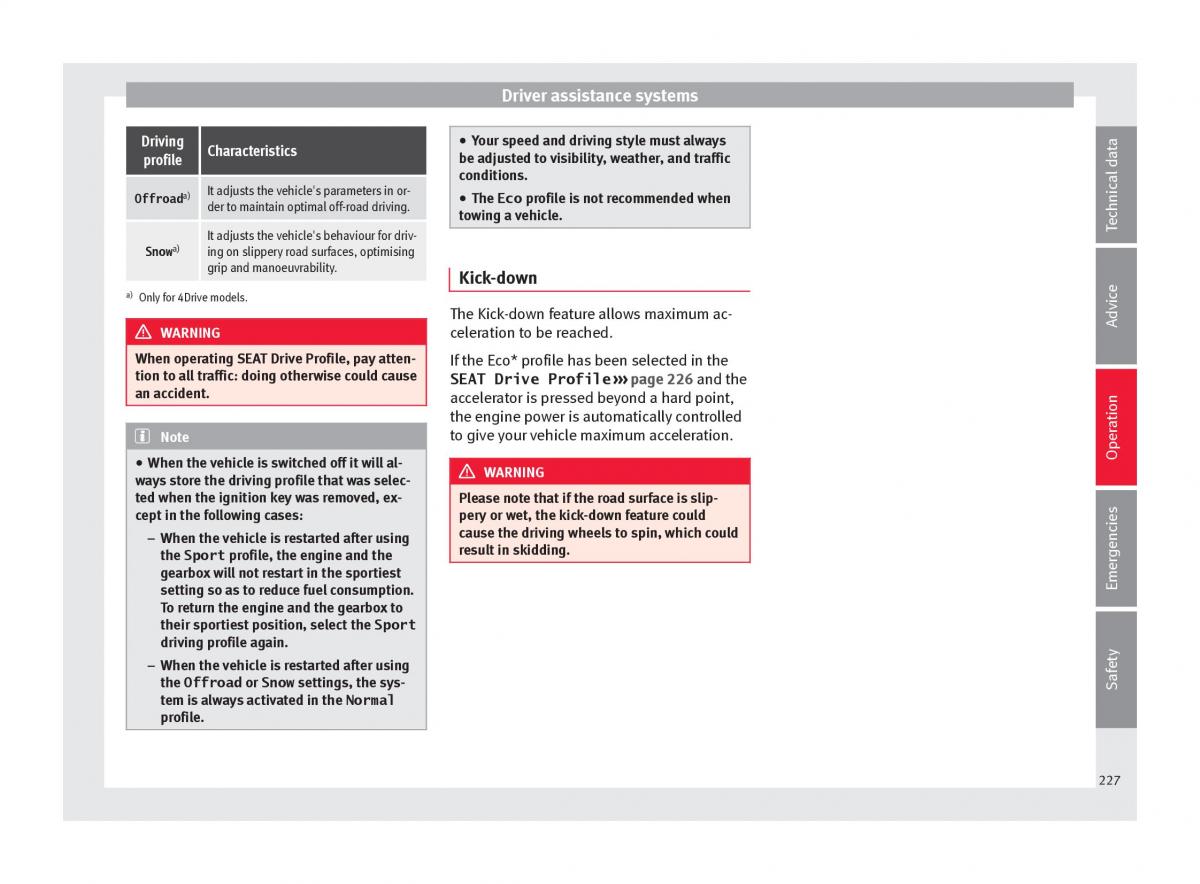 Seat Ateca owners manual / page 229