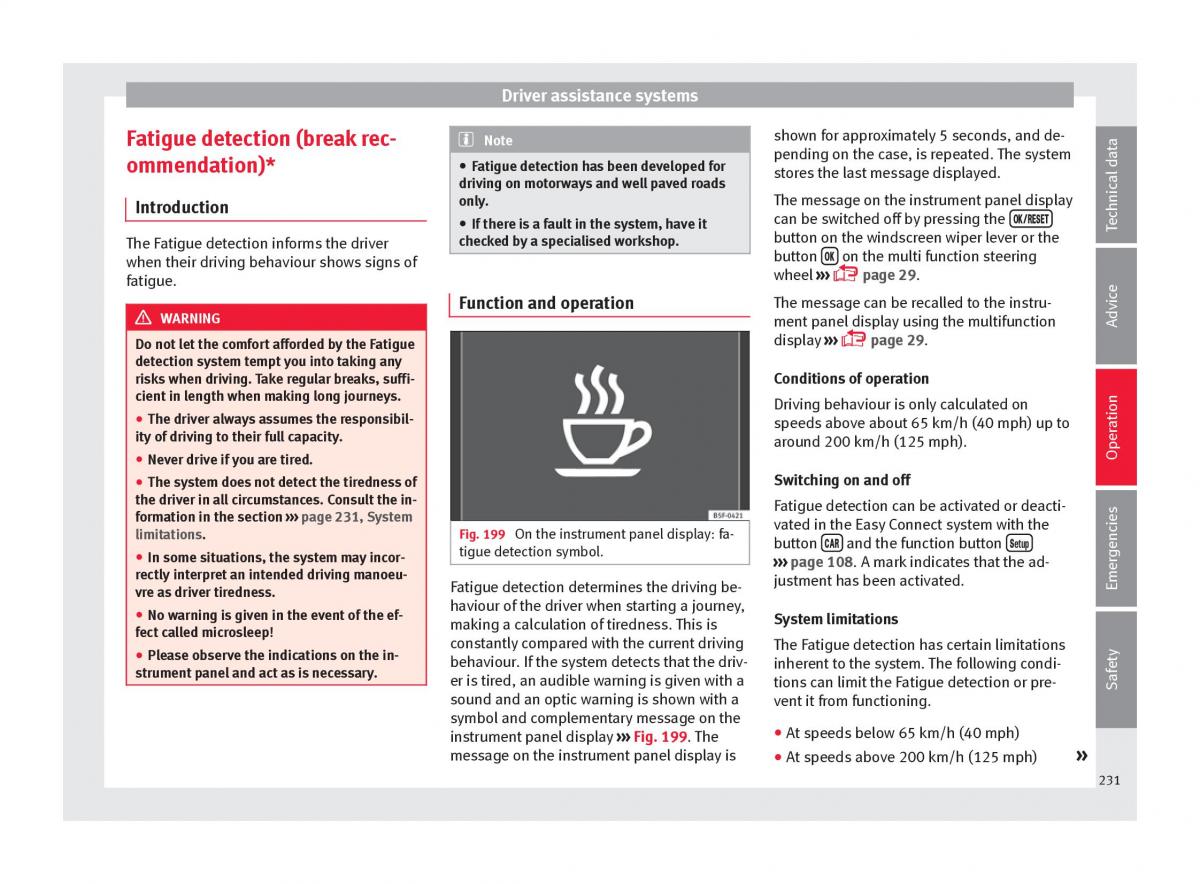 Seat Ateca owners manual / page 233