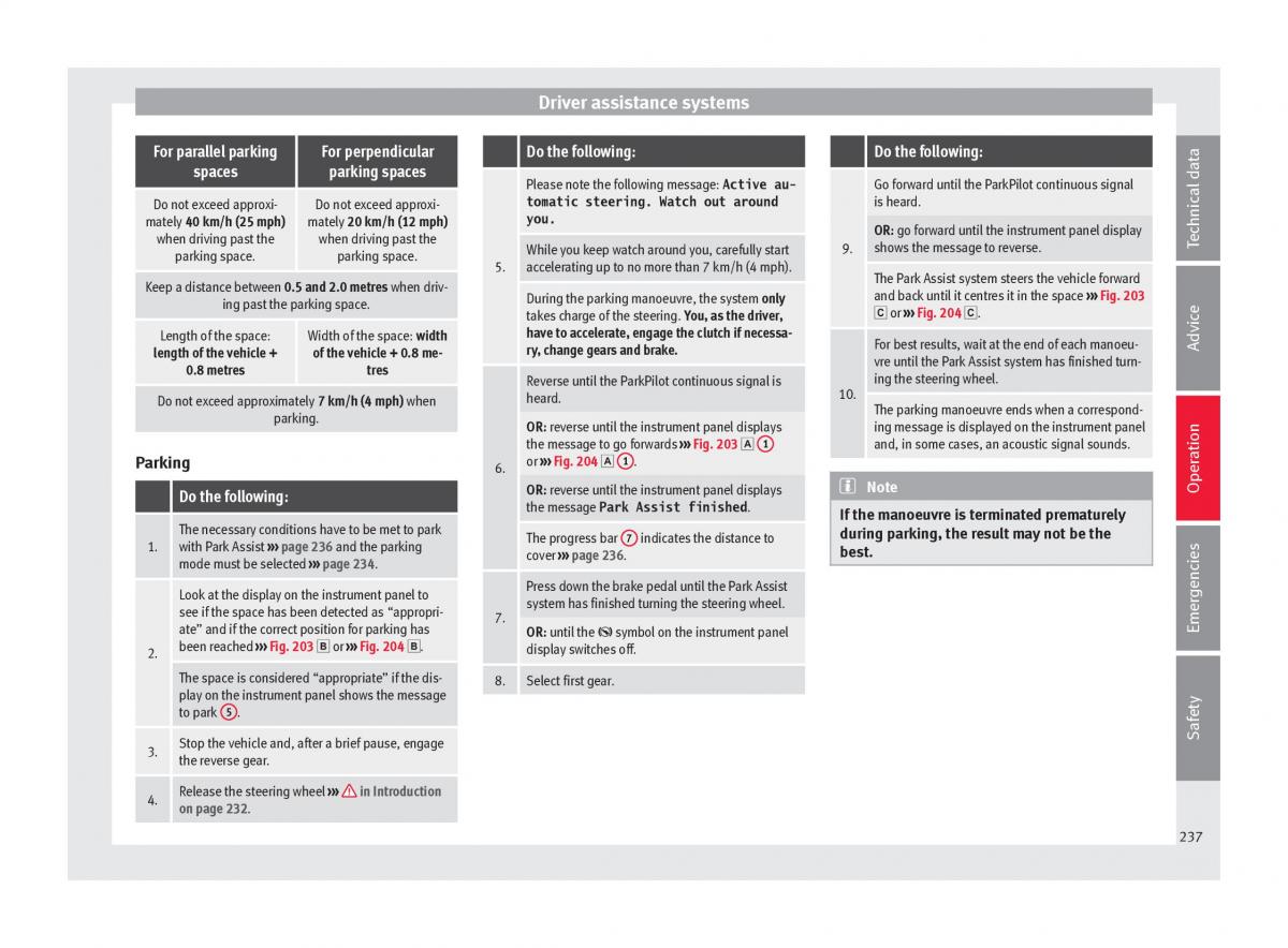 Seat Ateca owners manual / page 239