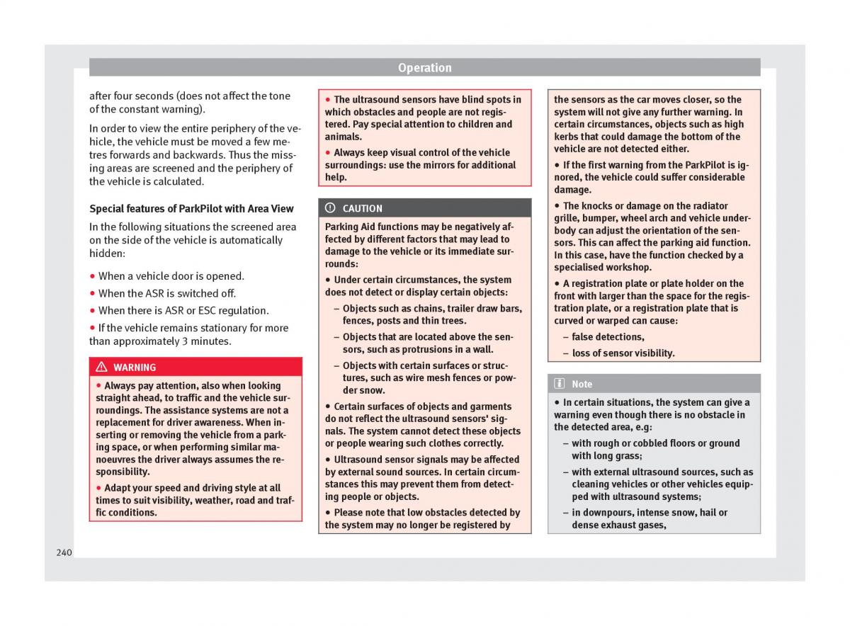 Seat Ateca owners manual / page 242