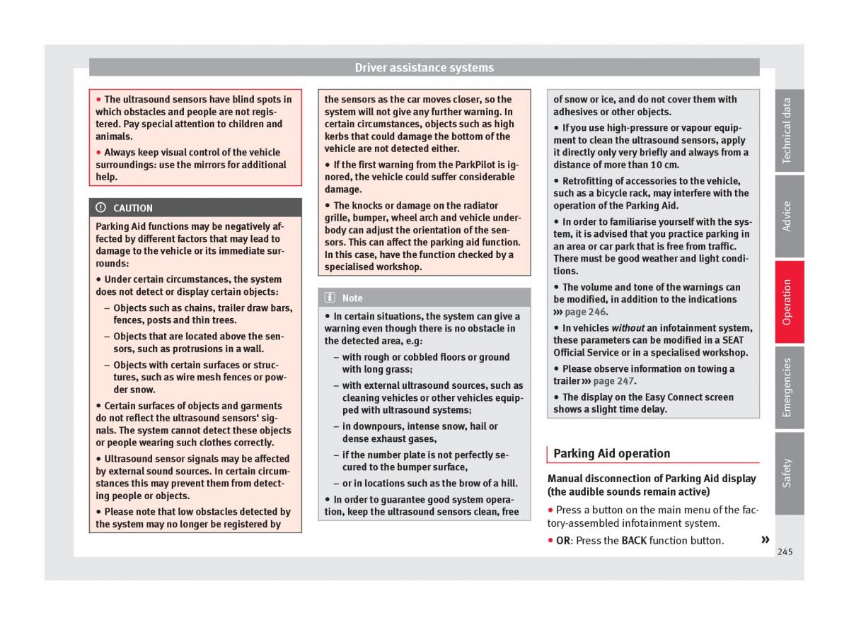 Seat Ateca owners manual / page 247