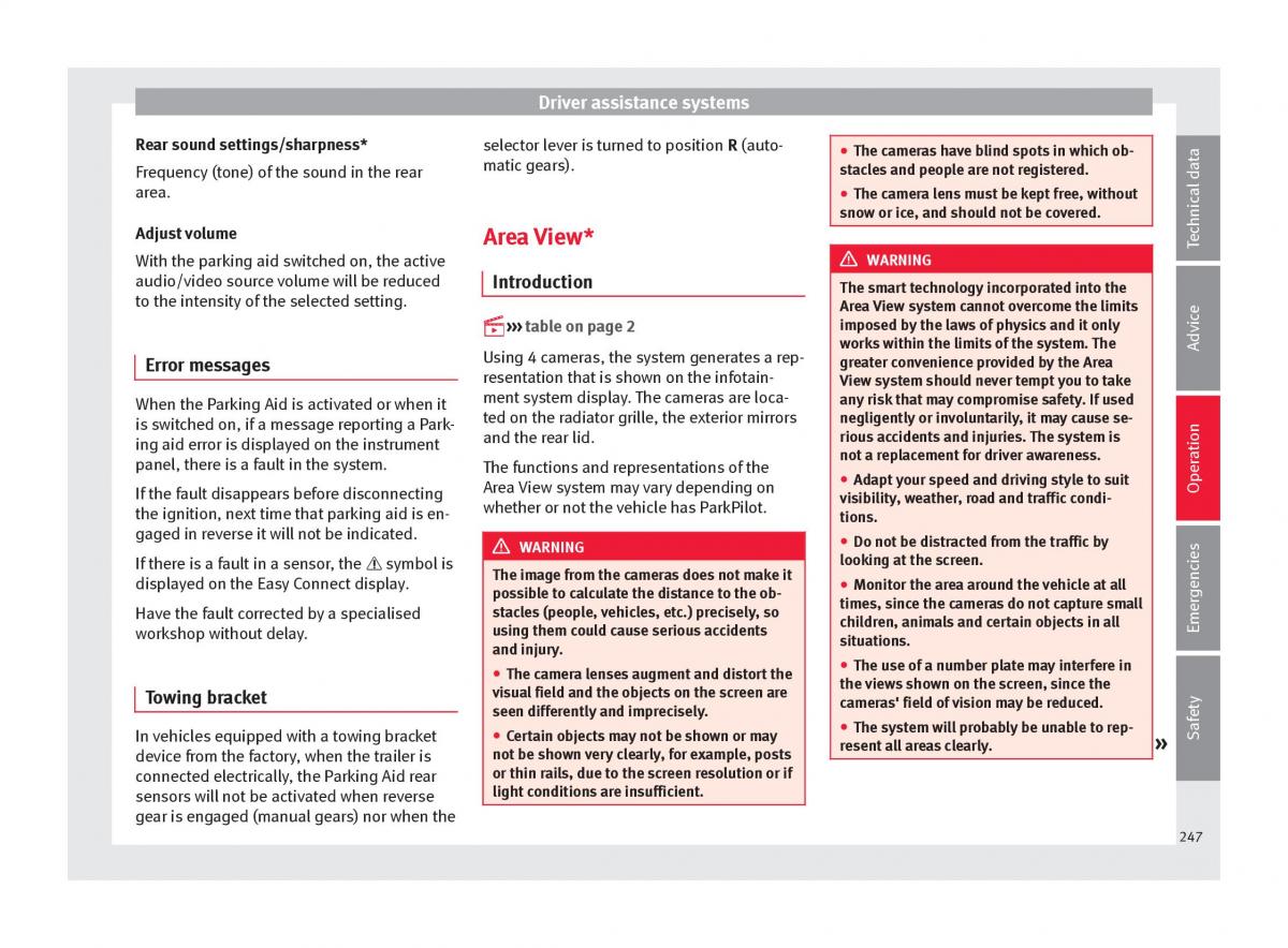 Seat Ateca owners manual / page 249