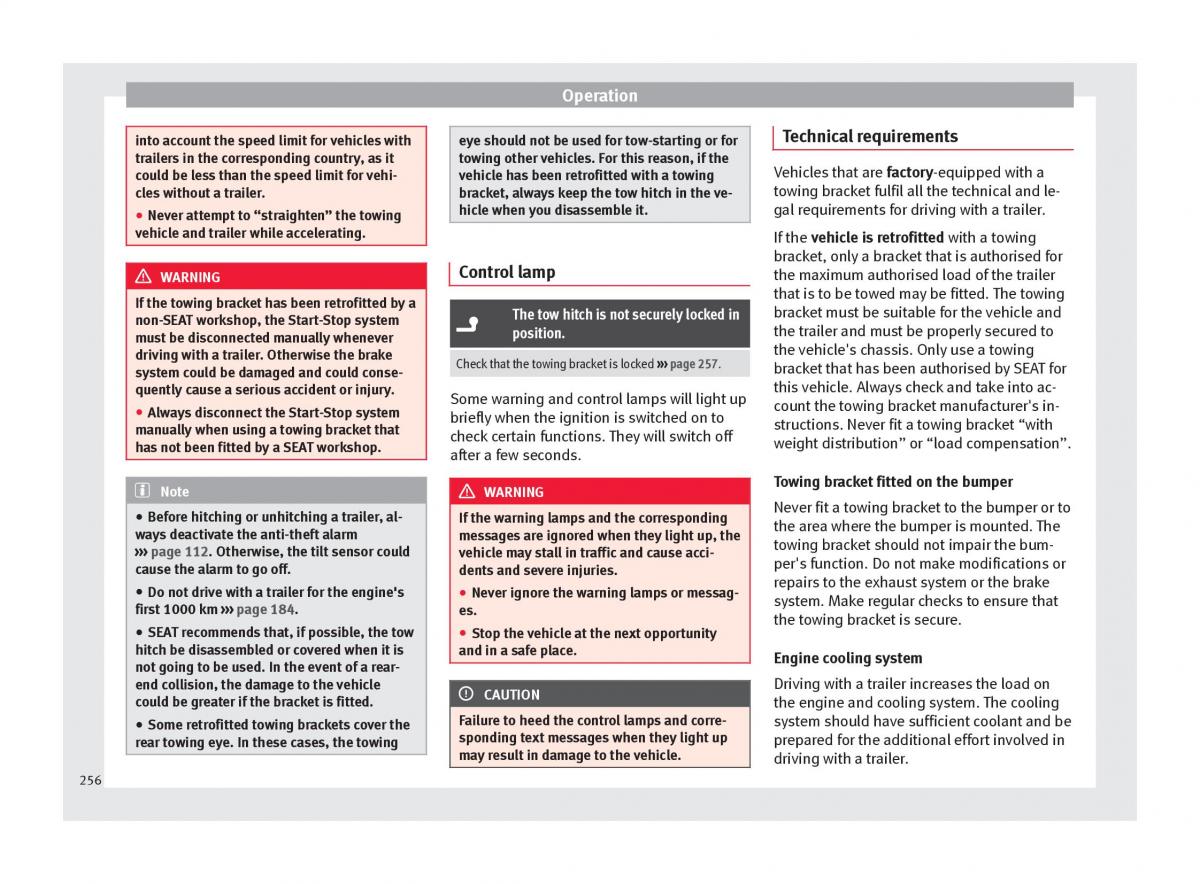 Seat Ateca owners manual / page 258