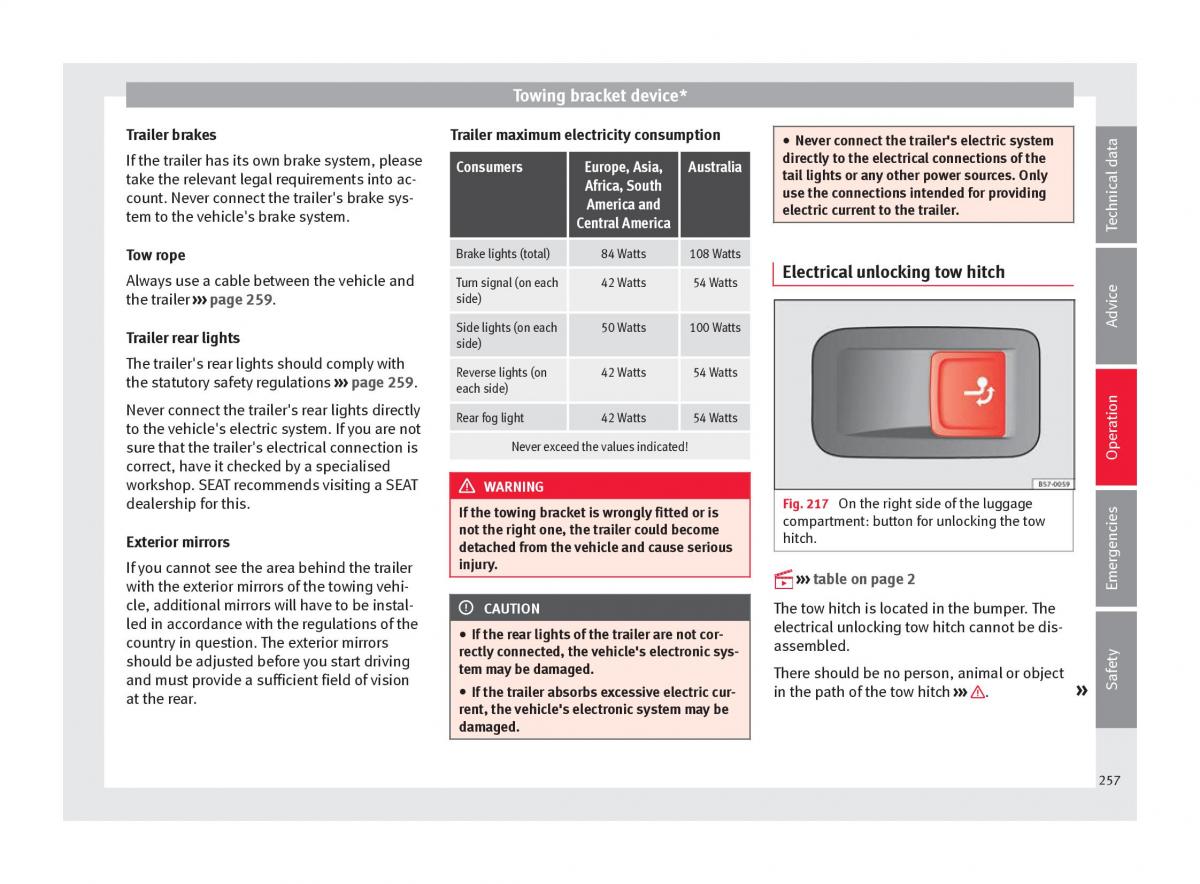 Seat Ateca owners manual / page 259