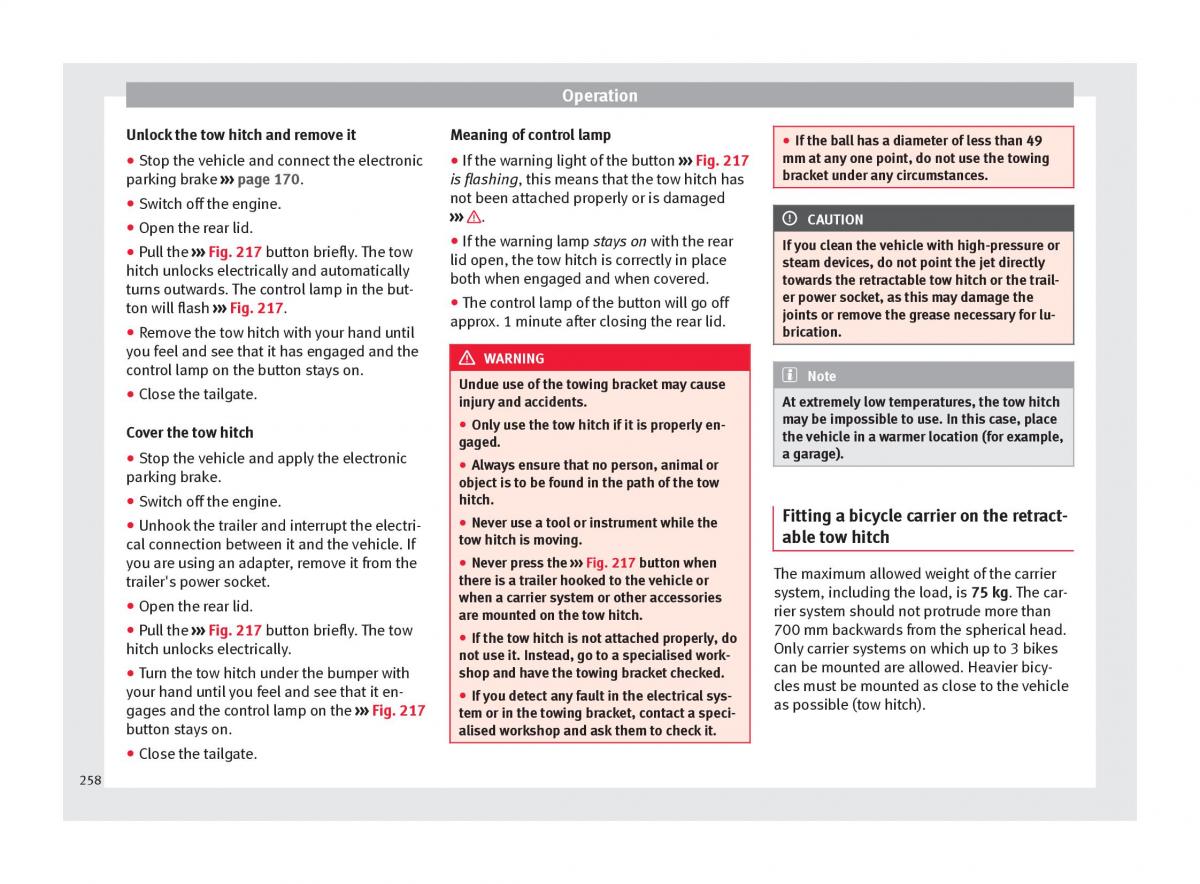 Seat Ateca owners manual / page 260