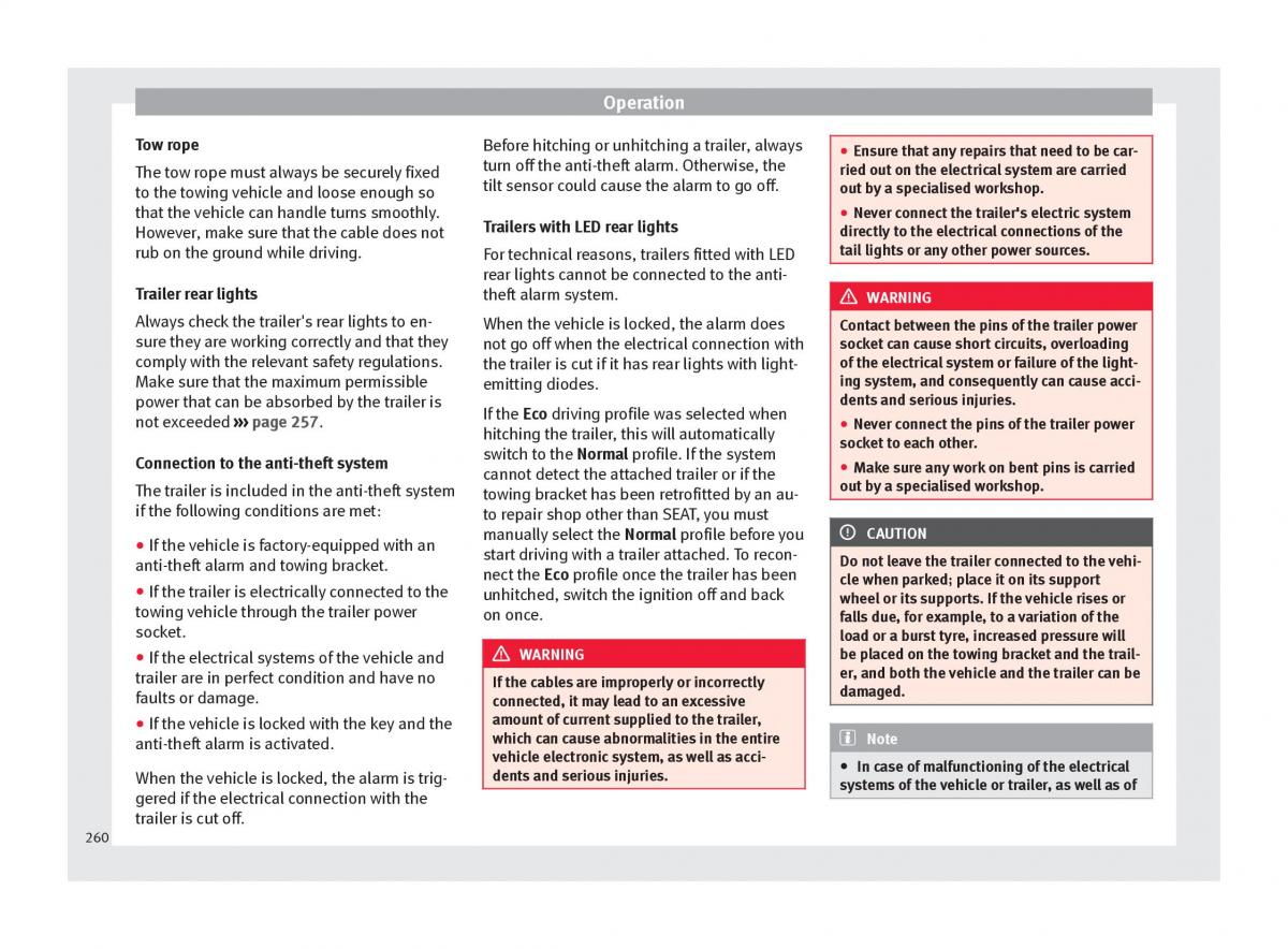 Seat Ateca owners manual / page 262