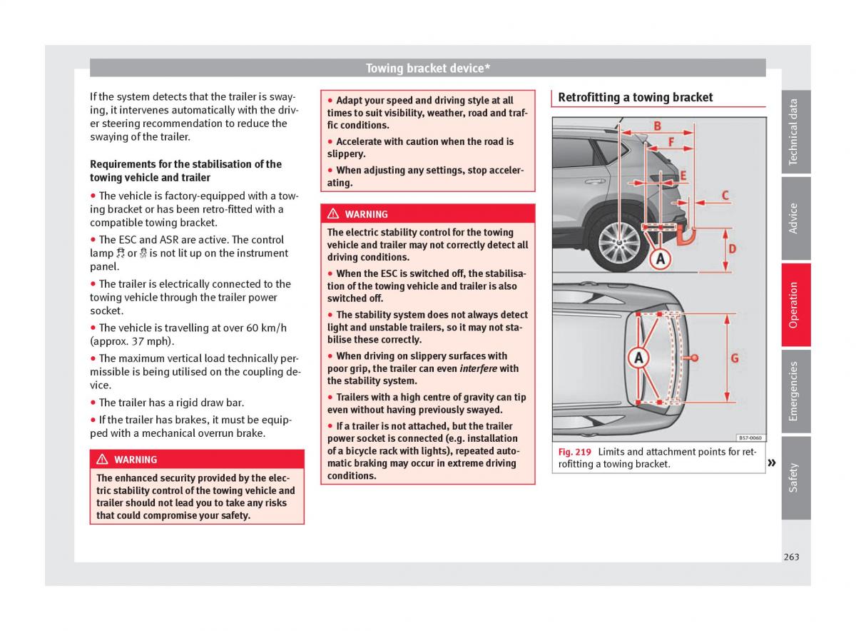 Seat Ateca owners manual / page 265