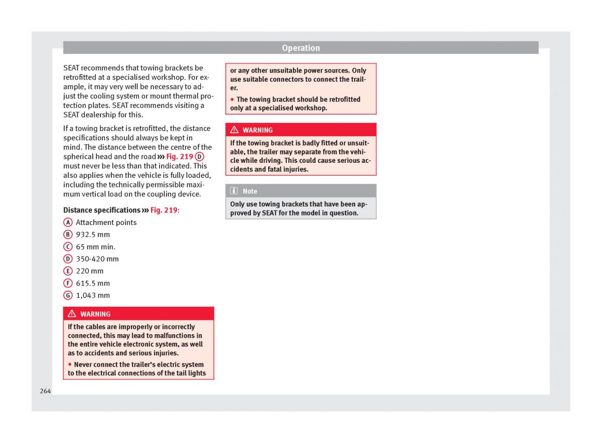 Seat Ateca owners manual / page 266