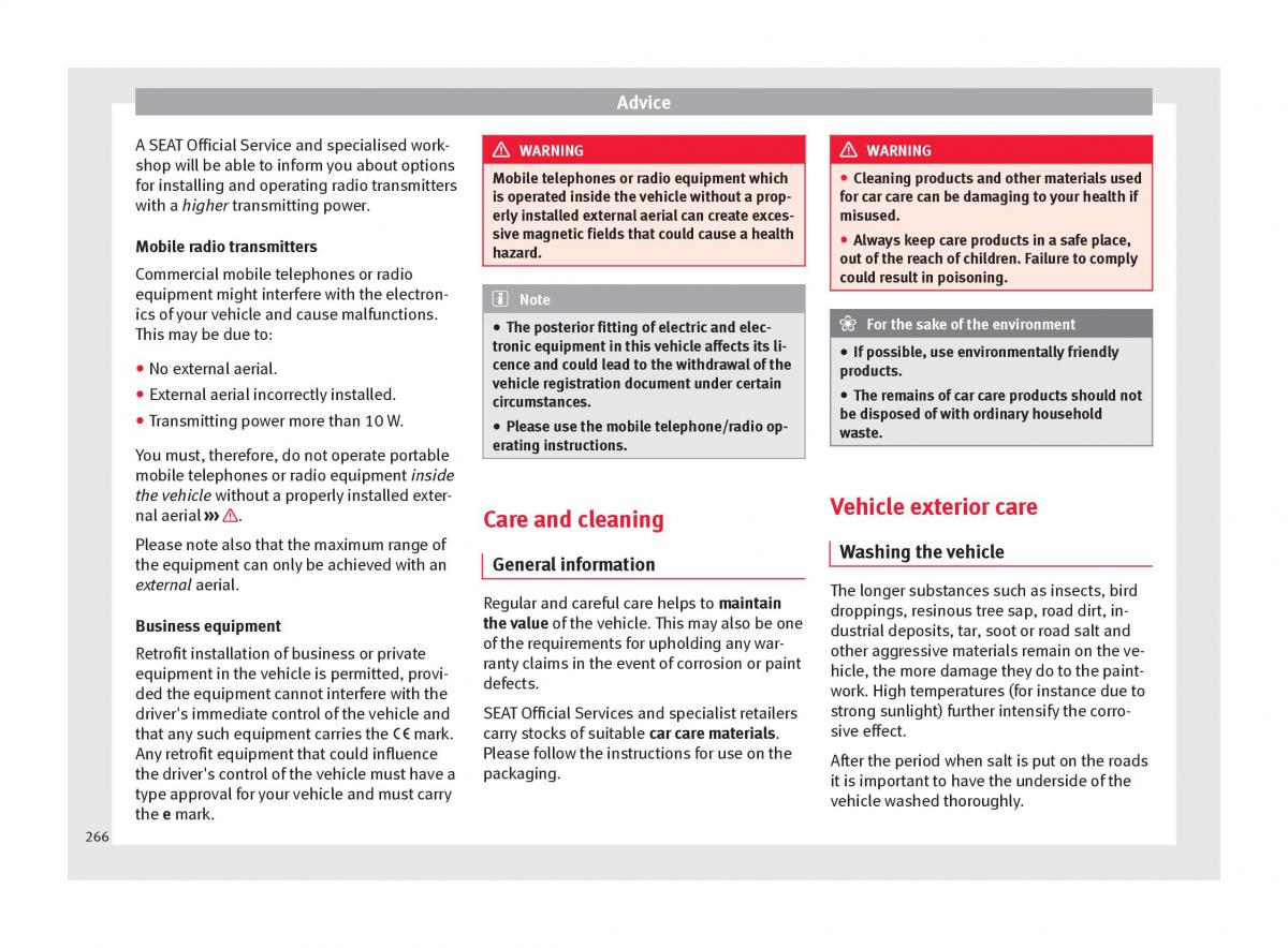 Seat Ateca owners manual / page 268