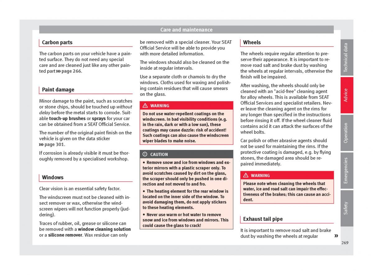 Seat Ateca owners manual / page 271