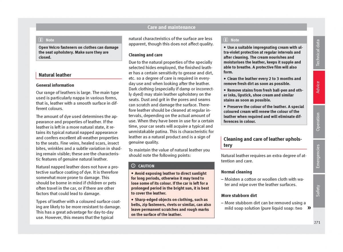 Seat Ateca owners manual / page 273