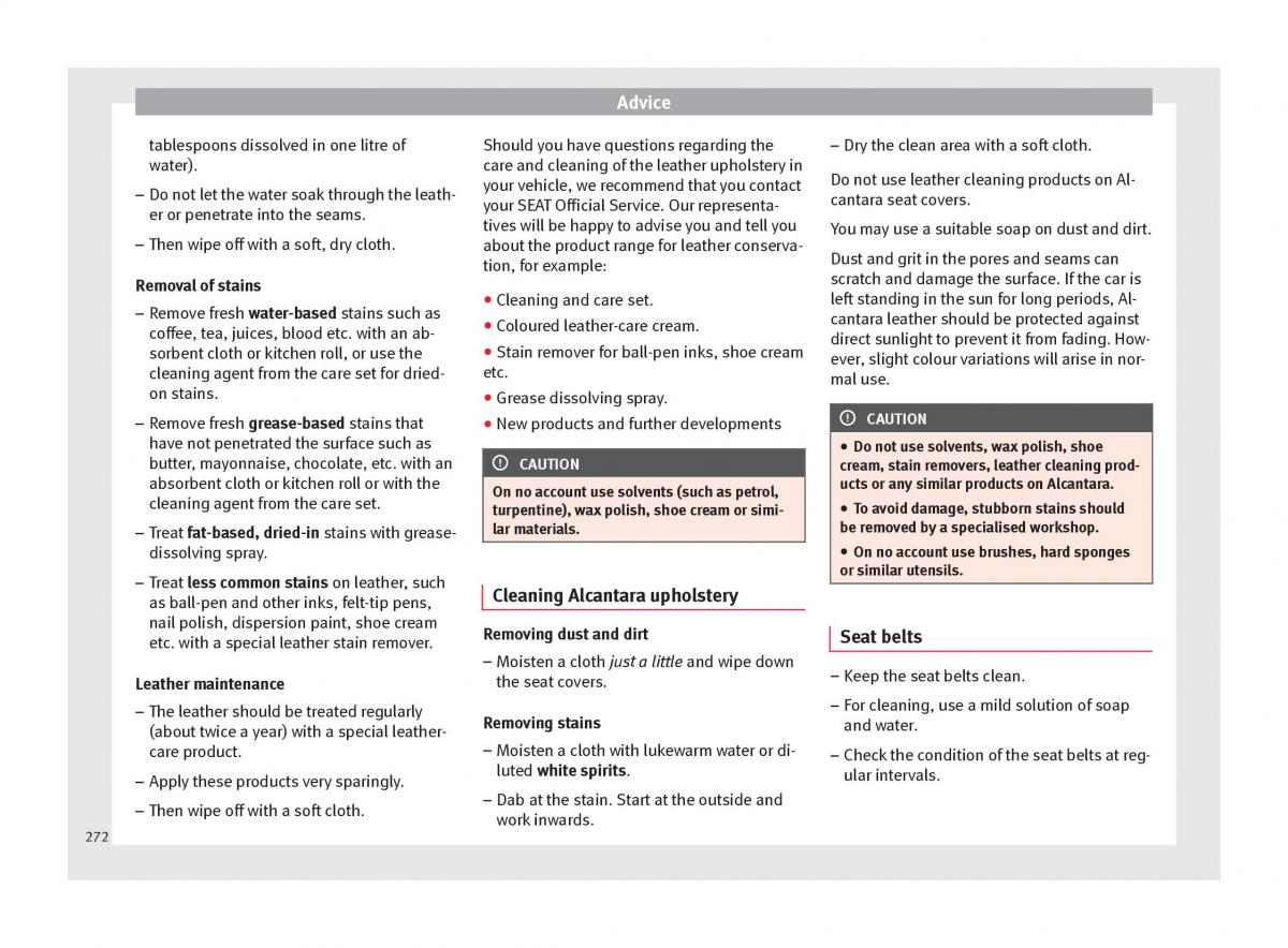 Seat Ateca owners manual / page 274