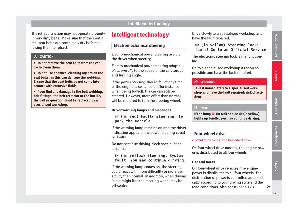 Seat Ateca owners manual / page 275