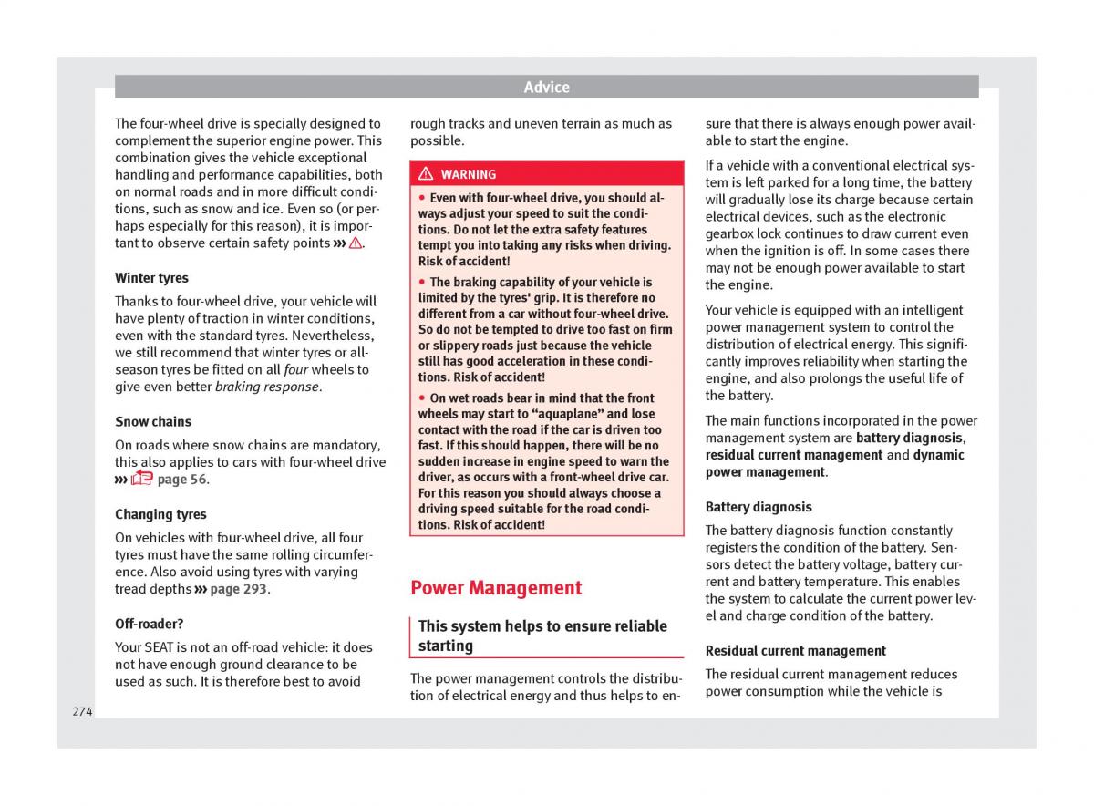 Seat Ateca owners manual / page 276