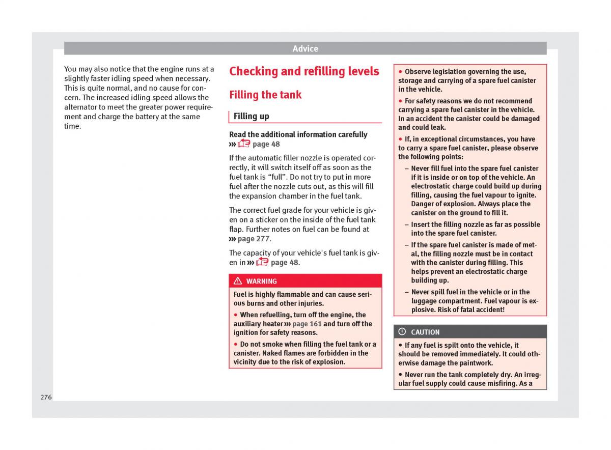 Seat Ateca owners manual / page 278