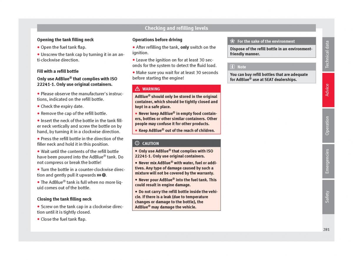 Seat Ateca owners manual / page 283